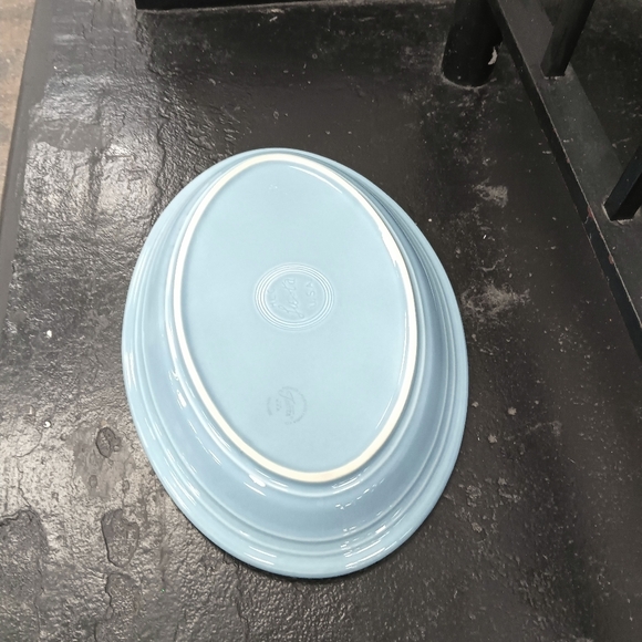 Elegant Blue Oval Serving Platter - Picture 2 of 2